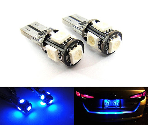 2 pieces of 5 High Power SMD LED No Error T10 168 194 2825 501 W5W wedge light bulb Blue