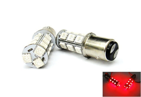 2 pieces of 18 High Power SMD LED 380 (P21/5W) 1157 7528 BAY15d Light bulb Red