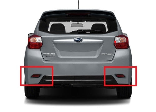 2x LED Bumper Reflector Assembly Black Smoked lens Tail Brake Light Red 2008+ Subaru Impreza