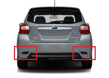 2x LED Bumper Reflector Assembly Black Smoked lens Tail Brake Light Red 2008+ Subaru Impreza