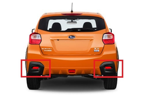2x LED Bumper Reflector Assembly Black Smoked lens Tail Brake Light Red 2008+ Subaru Impreza