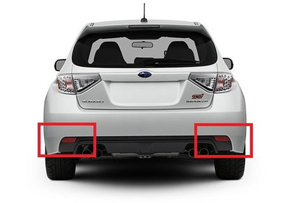 2x LED Bumper Reflector Assembly Black Smoked lens Tail Brake Light Red 2008+ Subaru Impreza