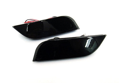 2x LED Bumper Reflector Assembly Black Smoked lens Tail Brake Light Red 2008+ Subaru Impreza