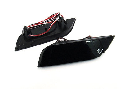 2x LED Bumper Reflector Assembly Black Smoked lens Tail Brake Light Red 2008+ Subaru Impreza