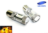 2 pieces of 15 SAMSUNG High Power 2835 SMD LED PY21W 581 BAU15s Light bulb 15W amber