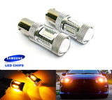 2 pieces of 15 SAMSUNG High Power 2835 SMD LED PY21W 581 BAU15s Light bulb 15W amber