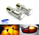 2 pieces of 15 SAMSUNG High Power 2835 SMD LED PY21W 581 BAU15s Light bulb 15W amber