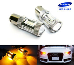 2 pieces of 15 SAMSUNG High Power 2835 SMD LED PY21W 581 BAU15s Light bulb 15W amber