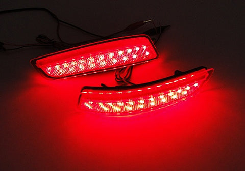 2x LED Bumper Reflector Assembly Red lens Tail Brake Light Red 2012+ Lexus ES GS Corolla