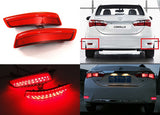 2x LED Bumper Reflector Assembly Red lens Tail Brake Light Red 2012+ Lexus ES GS Corolla