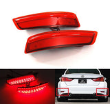 2x LED Bumper Reflector Assembly Red lens Tail Brake Light Red 2012+ Lexus ES GS Corolla