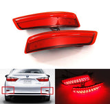 2x LED Bumper Reflector Assembly Red lens Tail Brake Light Red 2012+ Lexus ES GS Corolla