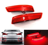 2x LED Bumper Reflector Assembly Red lens Tail Brake Light Red 2012+ Lexus ES GS Corolla