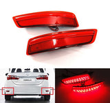 2x LED Bumper Reflector Assembly Red lens Tail Brake Light Red 2012+ Lexus ES GS Corolla