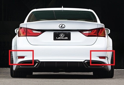 2x LED Bumper Reflector Assembly Red lens Tail Brake Light Red 2012+ Lexus ES GS Corolla