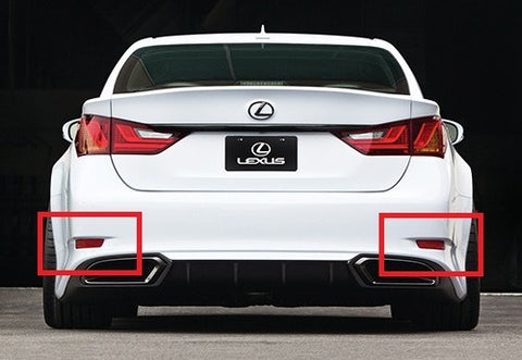 2x LED Bumper Reflector Assembly Red lens Tail Brake Light Red 2012+ Lexus ES GS Corolla