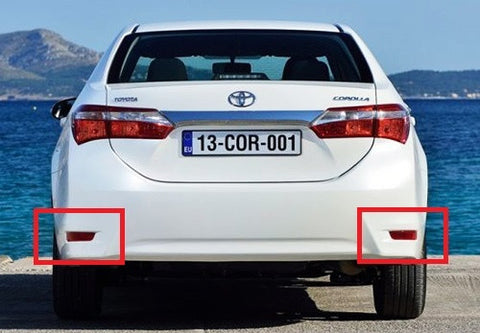 2x LED Bumper Reflector Assembly Red lens Tail Brake Light Red 2012+ Lexus ES GS Corolla