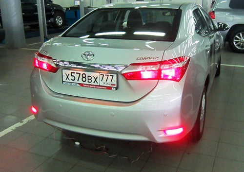 2x LED Bumper Reflector Assembly Red lens Tail Brake Light Red 2012+ Lexus ES GS Corolla