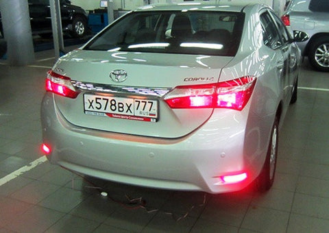 2x LED Bumper Reflector Assembly Red lens Tail Brake Light Red 2012+ Lexus ES GS Corolla