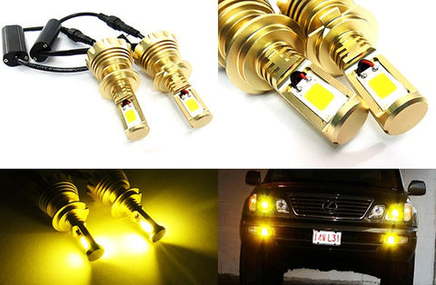 2 pieces of H7 (499) High Power COB LED HeadLight Fog Light bulb 60W 3000lm yellow