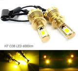 2 pieces of H7 (499) High Power COB LED HeadLight Fog Light bulb 60W 3000lm yellow