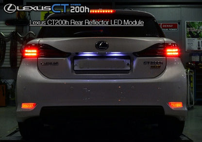 2x LED Bumper Reflector Black Smoked lens Tail Brake Light lamp Red 2011+ CT200h Corolla