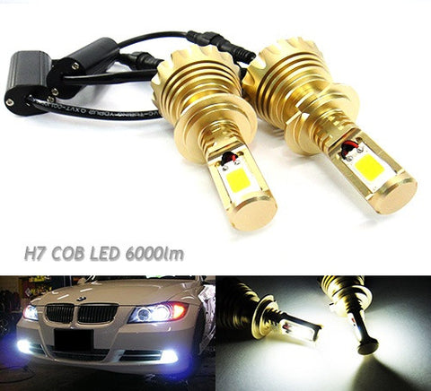 2 pieces of H7 (499) High Power COB LED HeadLight Fog Light bulb 60W 3000lm white