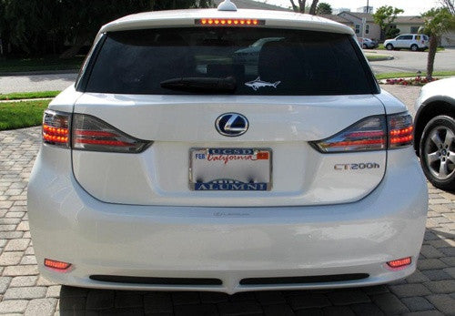 2x LED Bumper Reflector Clear lens Tail Brake Light Red Backup lamp White 2011+ CT200h Corolla
