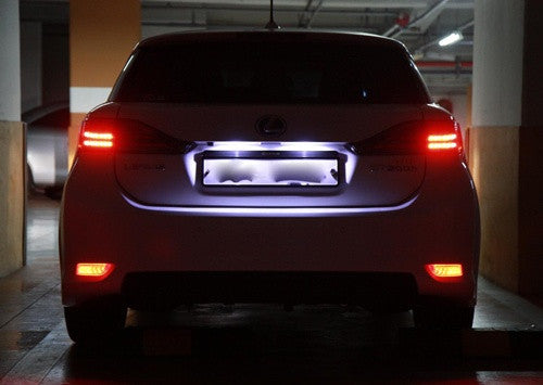 2x LED Bumper Reflector Clear lens Tail Brake Light Red Backup lamp White 2011+ CT200h Corolla