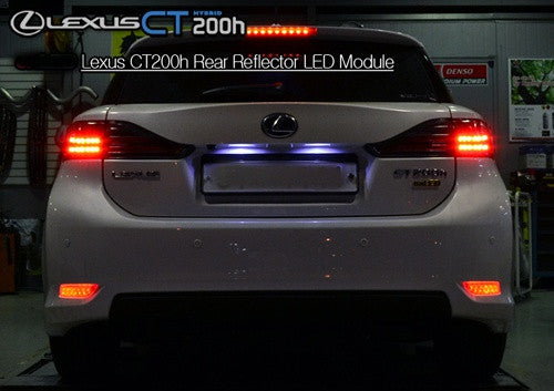 2x LED Bumper Reflector Red lens Tail Brake Light lamp Red 2011+ CT200h Corolla