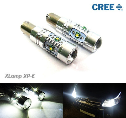 2 pieces of BAX9s H6W 64132 5x CREE XP-E LED Projector Light bulb 25W white