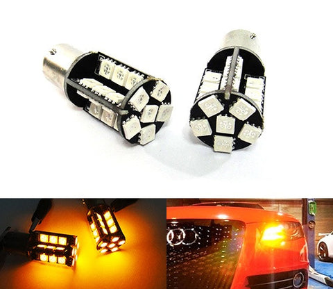 2 pieces of 30 High Power SMD LED 382 (P21W) 1156 7506 207 BA15s Light bulb amber