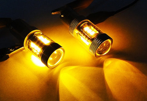 2 pieces of 15 SAMSUNG High Power 2835 SMD LED 382 1156 7506 BA15s P21W Light bulb 15W amber