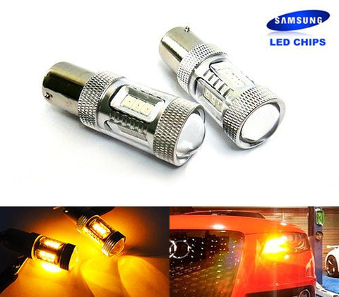 2 pieces of 15 SAMSUNG High Power 2835 SMD LED 382 1156 7506 BA15s P21W Light bulb 15W amber