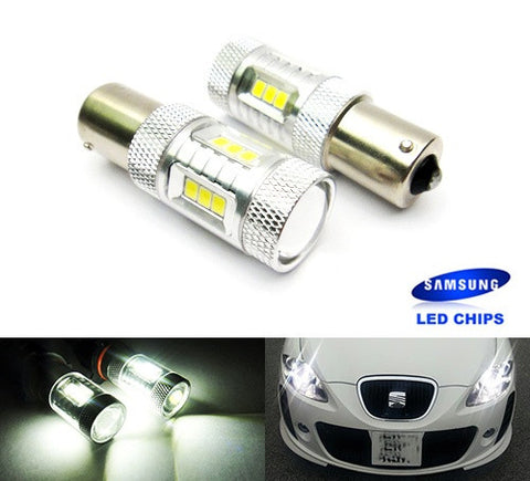 2 pieces of 15 SAMSUNG High Power 2835 SMD LED PY21W 581 BAU15s Light bulb 15W white