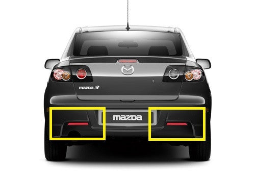 2x LED Bumper Reflector Red lens Tail Brake Light lamp Red 04-09 Mazda3 Mazdaspeed3