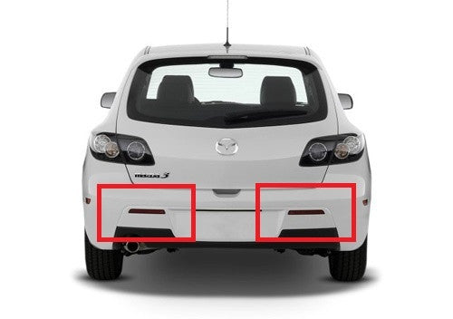 2x LED Bumper Reflector Red lens Tail Brake Light lamp Red 04-09 Mazda3 Mazdaspeed3