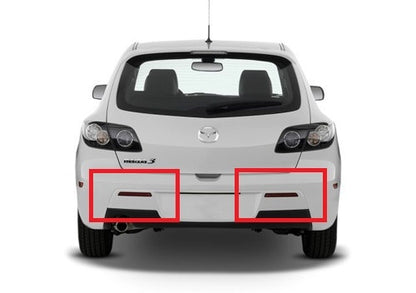 2x LED Bumper Reflector Red lens Tail Brake Light lamp Red 04-09 Mazda3 Mazdaspeed3