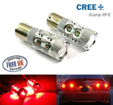 2 pieces of 566 BAZ15d 7225 P21/4W 10x CREE XB-D LED Projector Light bulb 50W red