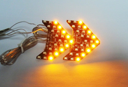 2 pieces of 27 SMD LED Side Mirror Sequential Turn Signal Arrow Panel Light Amber